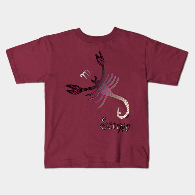 Scorpio Kids T-Shirt by charleyllama